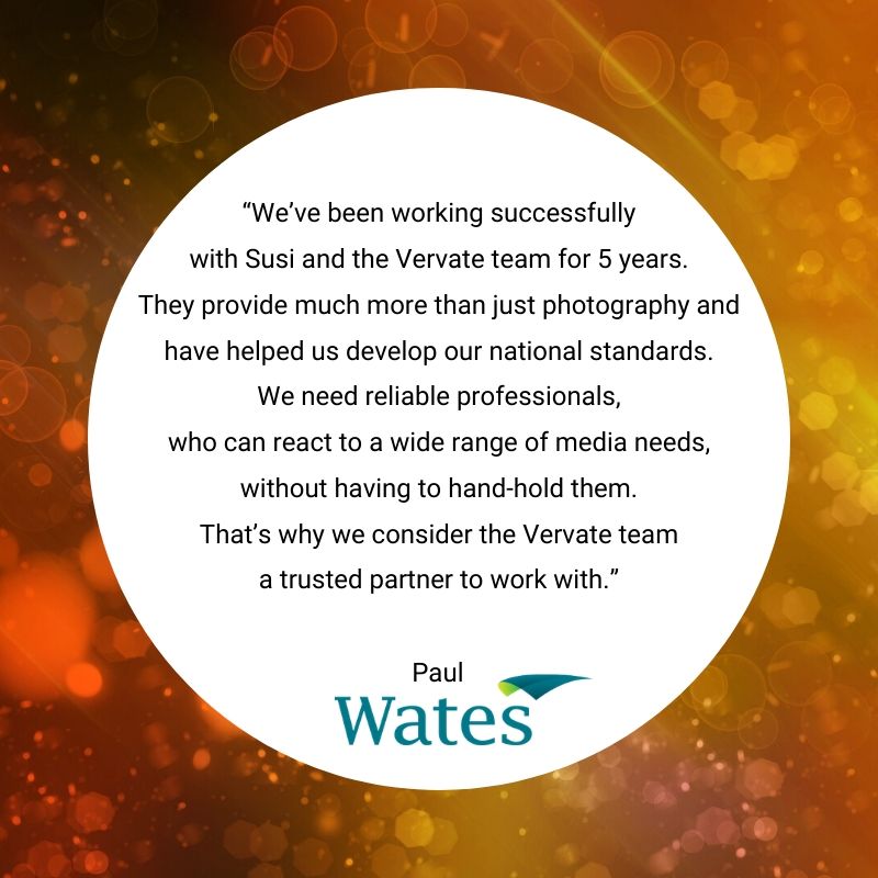Graphic of a testimonial from Wates for Vervate